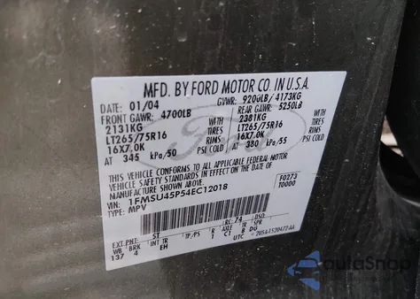 2004 Ford Excursion Eddie Bauer from USA, damaged, VIN 1FMSU45P54EC12018